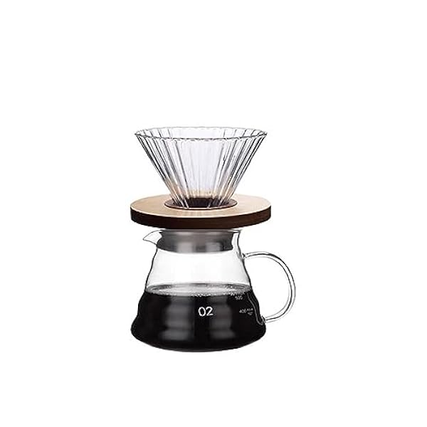 Handbryggt kaffestativ set för hem restaurang kontor, 3 alternativ kapacitet manuell droppkaffe bryggare karaff med elegant design passar de flesta